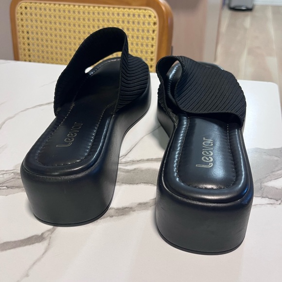 Black Ribbed Mules - Picture 4 of 6